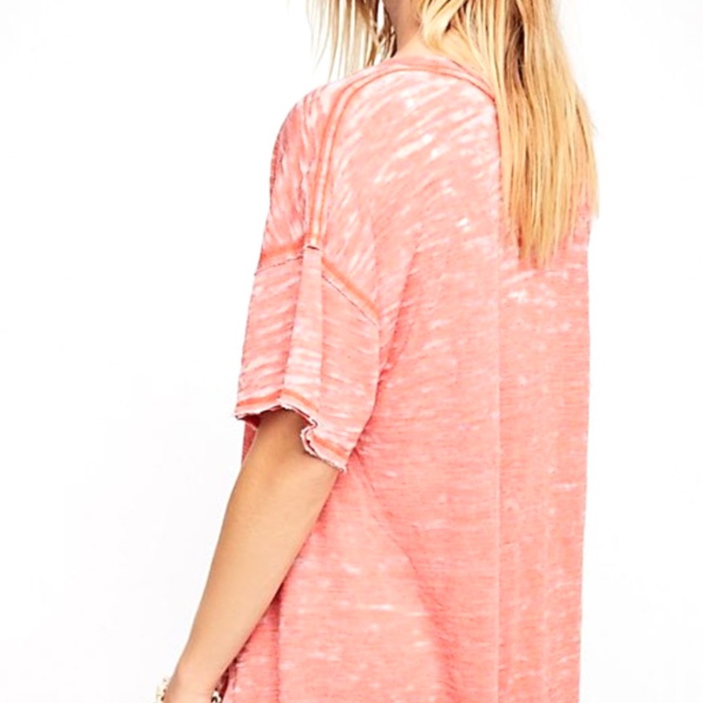 SOLD-Free People Burnout Short Sleeve V Neck Tee - Picture 4 of 11
